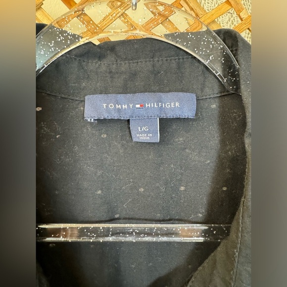 Tommy Hilfiger Eyelet Black Tunic /Dress Blouse - Picture 11 of 13